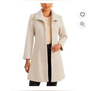 Allegra K Elegant Winter Coats for Women's Casual Button Outwear Pea Overcoat